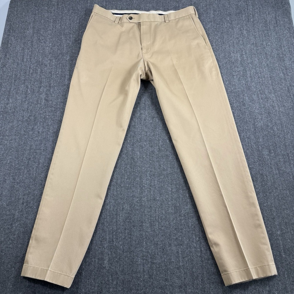 Brooks Brothers Advantage Chino Milano Men's Pants Khaki W34 L32 100% Cotton
